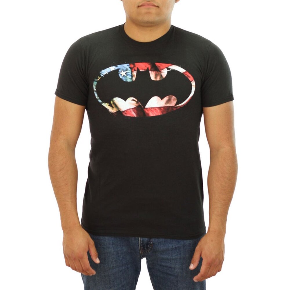 New! Batman American Flag T-Shirt DC Comics